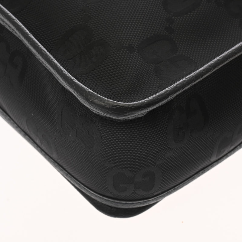GUCCI グッチ トラベルポーチ  ブラック シルバー金具 674797 ユニセックス ナイロン レザー ウエストバッグ ABランク 中古 銀蔵