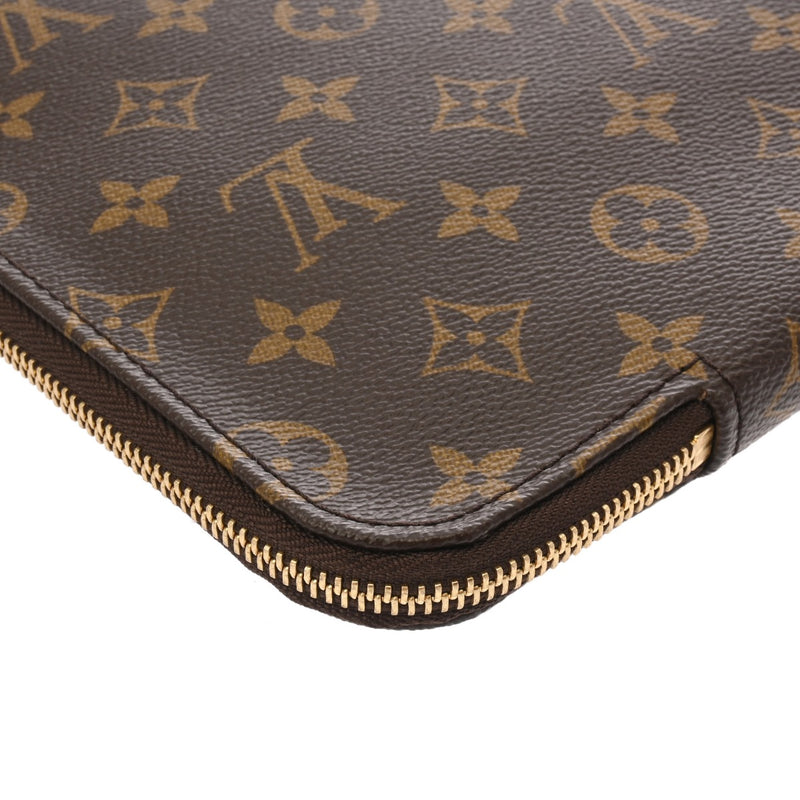 LOUIS VUITTON ルイヴィトン モノグラム ポッシュドキュマン 書類ケース ブラウン M53456 ユニセックス モノグラムキャンバス クラッチバッグ ABランク 中古 銀蔵