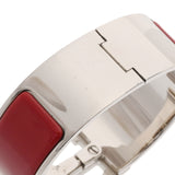 HERMES エルメス クリッククラック GM レッド レディース シルバー金具 ブレスレット ABランク 中古 銀蔵