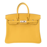 HERMES エルメス バーキン 25 ジョーヌナプル B刻印(2023年頃) レディース ヴォースイフト ハンドバッグ ABランク 中古 銀蔵