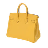 HERMES エルメス バーキン 25 ジョーヌナプル B刻印(2023年頃) レディース ヴォースイフト ハンドバッグ ABランク 中古 銀蔵