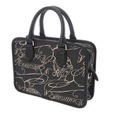 BERLUTI ベルルッティ アンジュール ガリバー  ネイビー メンズ キャンバス レザー ハンドバッグ ABランク 中古 銀蔵