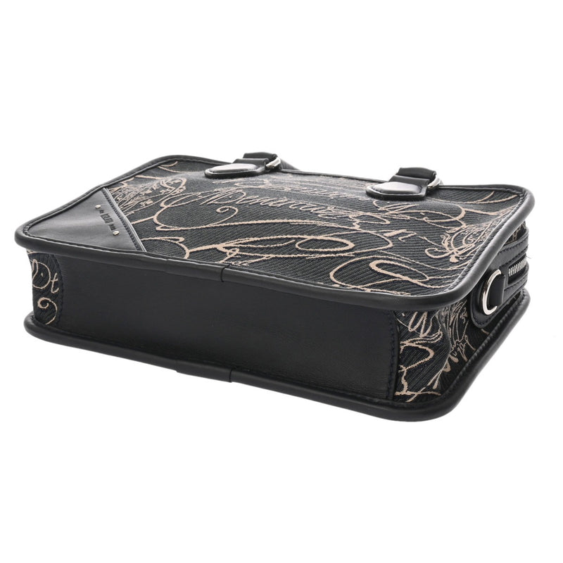 BERLUTI ベルルッティ アンジュール ガリバー  ネイビー メンズ キャンバス レザー ハンドバッグ ABランク 中古 銀蔵