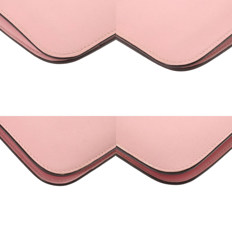 HERMES エルメス ドゴン デュオ ローズサクラ シルバー金具 T刻印(2015年頃) ユニセックス ヴォースイフト 長財布 Bランク 中古 銀蔵