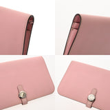 HERMES エルメス ドゴン デュオ ローズサクラ シルバー金具 T刻印(2015年頃) ユニセックス ヴォースイフト 長財布 Bランク 中古 銀蔵