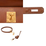 HERMES エルメス ケリー 32 外縫い 2WAY ノアゼット □F刻印(2002年頃) レディース ボックスカーフ ハンドバッグ Bランク 中古 銀蔵