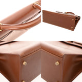 HERMES エルメス ケリー 32 外縫い 2WAY ノアゼット □F刻印(2002年頃) レディース ボックスカーフ ハンドバッグ Bランク 中古 銀蔵