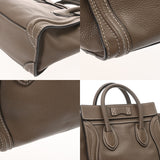 CELINE セリーヌ ラゲージ ナノ 2WAY カーキ 189243 レディース ドラムドカーフ ハンドバッグ Bランク 中古 銀蔵