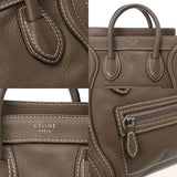 CELINE セリーヌ ラゲージ ナノ 2WAY カーキ 189243 レディース ドラムドカーフ ハンドバッグ Bランク 中古 銀蔵