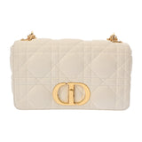 CHRISTIAN DIOR クリスチャンディオール CARO ミディアム チェーンショルダー ホワイト レディース レザー ショルダーバッグ Bランク 中古 銀蔵