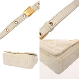 CHRISTIAN DIOR クリスチャンディオール CARO ミディアム チェーンショルダー ホワイト レディース レザー ショルダーバッグ Bランク 中古 銀蔵