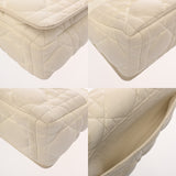 CHRISTIAN DIOR クリスチャンディオール CARO ミディアム チェーンショルダー ホワイト レディース レザー ショルダーバッグ Bランク 中古 銀蔵