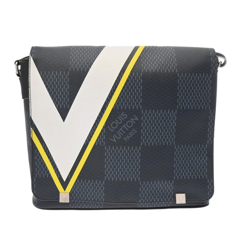 LOUIS VUITTON ルイヴィトン ダミエコバルト ディストリクトM アメリカンズカップ　 ネイビー N44004 メンズ ダミエキャンバス ショルダーバッグ Bランク 中古 銀蔵