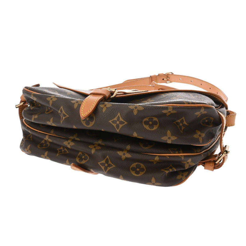 LOUIS VUITTON ルイヴィトン モノグラム ソミュール 30 ブラウン M42256 レディース モノグラムキャンバス ショルダーバッグ Bランク 中古 銀蔵