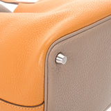 HERMES エルメス ピコタンロック PM カザック トゥルティエールグレー/マスタード □P刻印(2012年頃) レディース トリヨンクレマンス ハンドバッグ Bランク 中古 銀蔵