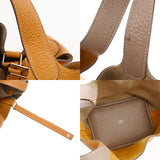 HERMES エルメス ピコタンロック PM カザック トゥルティエールグレー/マスタード □P刻印(2012年頃) レディース トリヨンクレマンス ハンドバッグ Bランク 中古 銀蔵