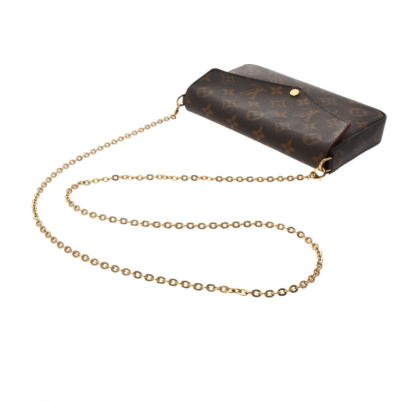 LOUIS VUITTON ルイヴィトン モノグラム ポシェットフェリシー ブラウン M61276 レディース モノグラムキャンバス チェーンウォレット Bランク 中古 銀蔵
