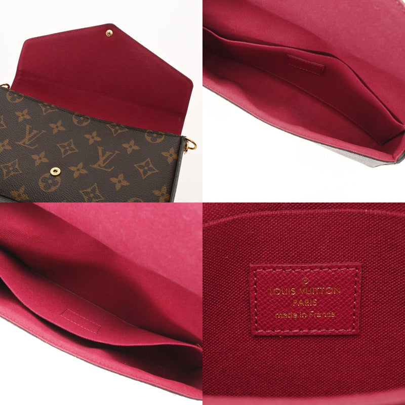 LOUIS VUITTON ルイヴィトン モノグラム ポシェットフェリシー ブラウン M61276 レディース モノグラムキャンバス チェーンウォレット Bランク 中古 銀蔵