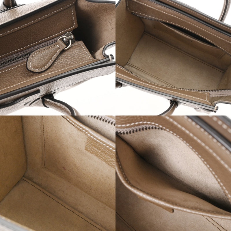 CELINE セリーヌ ラゲージ ナノ 2WAY スリ 189243 レディース ドラムドカーフ ハンドバッグ ABランク 中古 銀蔵