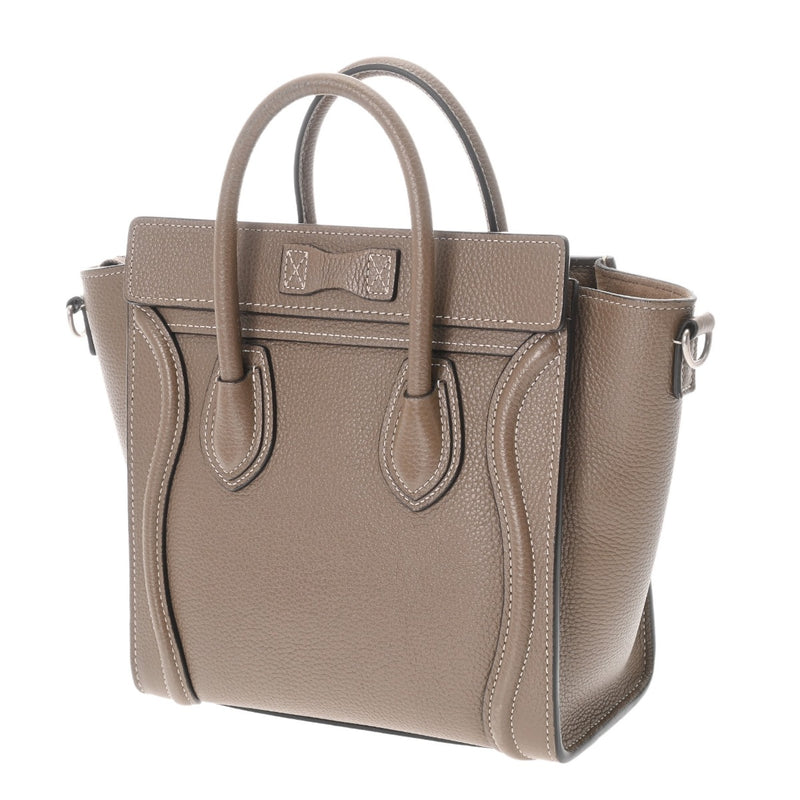 CELINE セリーヌ ラゲージ ナノ 2WAY スリ 189243 レディース ドラムドカーフ ハンドバッグ ABランク 中古 銀蔵