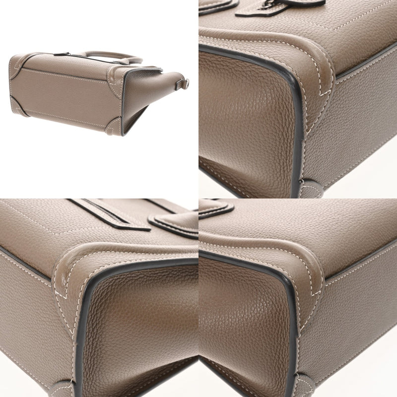 CELINE セリーヌ ラゲージ ナノ 2WAY スリ 189243 レディース ドラムドカーフ ハンドバッグ ABランク 中古 銀蔵