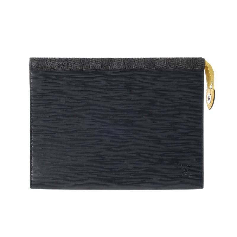 LOUIS VUITTON ルイヴィトン エピ/グラフィット ポシェットヴォワヤージュ ネイビー M67899 メンズ エピレザー ダミエグラフィットキャンバス クラッチバッグ Aランク 中古 銀蔵