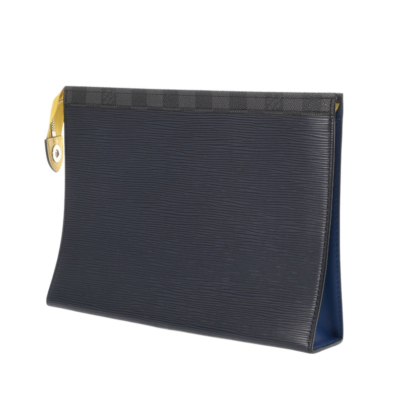 LOUIS VUITTON ルイヴィトン エピ/グラフィット ポシェットヴォワヤージュ ネイビー M67899 メンズ エピレザー ダミエグラフィットキャンバス クラッチバッグ Aランク 中古 銀蔵