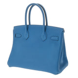 HERMES エルメス バーキン 30 ヴェルソ ブルーザンジバル/マラカイト A刻印(2017年頃) レディース トゴ ハンドバッグ Aランク 中古 銀蔵