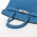 HERMES エルメス バーキン 30 ヴェルソ ブルーザンジバル/マラカイト A刻印(2017年頃) レディース トゴ ハンドバッグ Aランク 中古 銀蔵