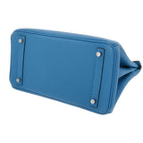 HERMES エルメス バーキン 30 ヴェルソ ブルーザンジバル/マラカイト A刻印(2017年頃) レディース トゴ ハンドバッグ Aランク 中古 銀蔵