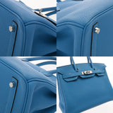 HERMES エルメス バーキン 30 ヴェルソ ブルーザンジバル/マラカイト A刻印(2017年頃) レディース トゴ ハンドバッグ Aランク 中古 銀蔵