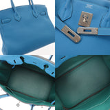 HERMES エルメス バーキン 30 ヴェルソ ブルーザンジバル/マラカイト A刻印(2017年頃) レディース トゴ ハンドバッグ Aランク 中古 銀蔵