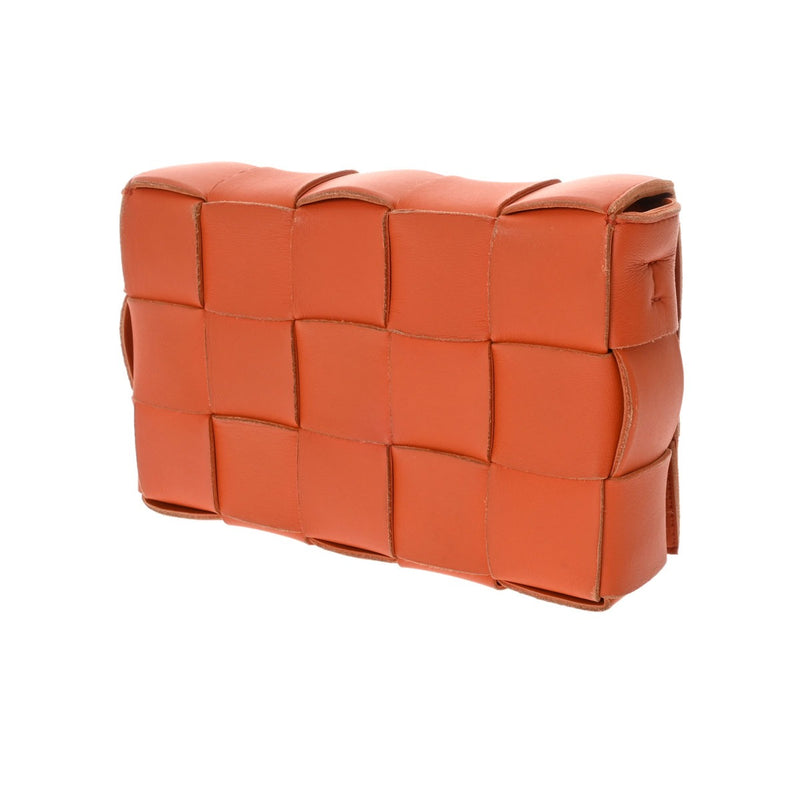 BOTTEGAVENETA ボッテガヴェネタ カセットショルダー マキシイントレチャート オレンジ 180624 ユニセックス レザー ショルダーバッグ Bランク 中古 銀蔵