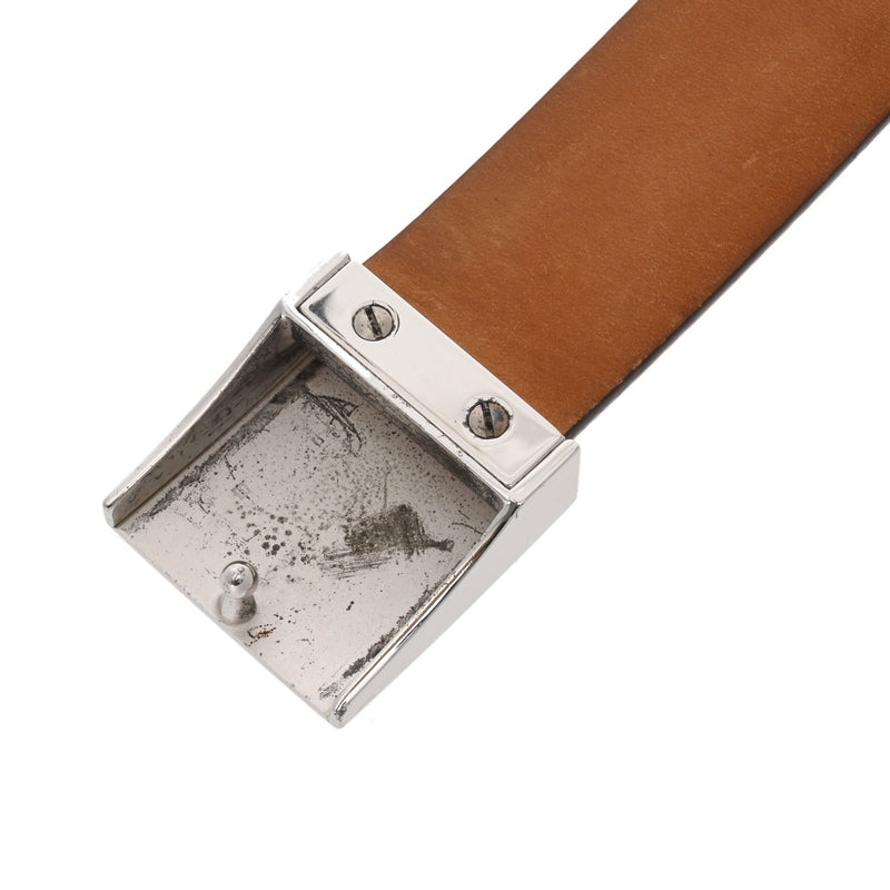 LOUIS VUITTON ルイヴィトン モノグラム サンチュール キャレ 95cm ブラウン シルバー金具 M6801 メンズ モノグラムキャンバス ベルト Bランク 中古 銀蔵