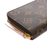 LOUIS VUITTON ルイヴィトン モノグラム ポルトフォイユクレマンス ブラウン ローズバレリーヌ M61298 レディース モノグラムキャンバス 長財布 ABランク 中古 銀蔵