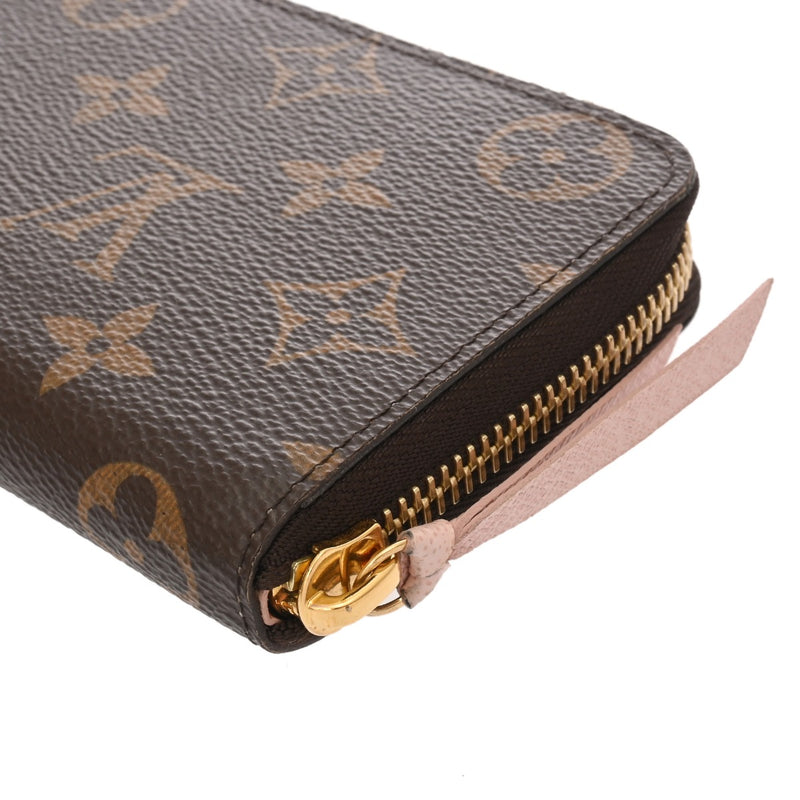 LOUIS VUITTON ルイヴィトン モノグラム ポルトフォイユクレマンス ブラウン ローズバレリーヌ M61298 レディース モノグラムキャンバス 長財布 ABランク 中古 銀蔵