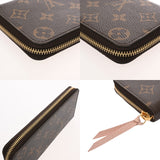 LOUIS VUITTON ルイヴィトン モノグラム ポルトフォイユクレマンス ブラウン ローズバレリーヌ M61298 レディース モノグラムキャンバス 長財布 ABランク 中古 銀蔵