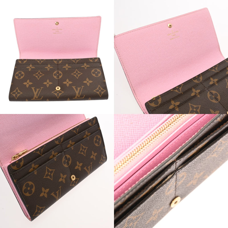 LOUIS VUITTON ルイヴィトン モノグラム ポルトフォイユ サラ イリュストレクルーズ ブラウン ピンク M62137 レディース モノグラムキャンバス 長財布 Bランク 中古 銀蔵