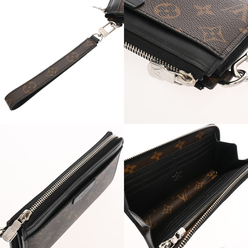 LOUIS VUITTON ルイヴィトン モノグラムマカサー ジッピードラゴンヌ ブラウン/ブラック M69407 メンズ モノグラムキャンバス 長財布 Aランク 中古 銀蔵