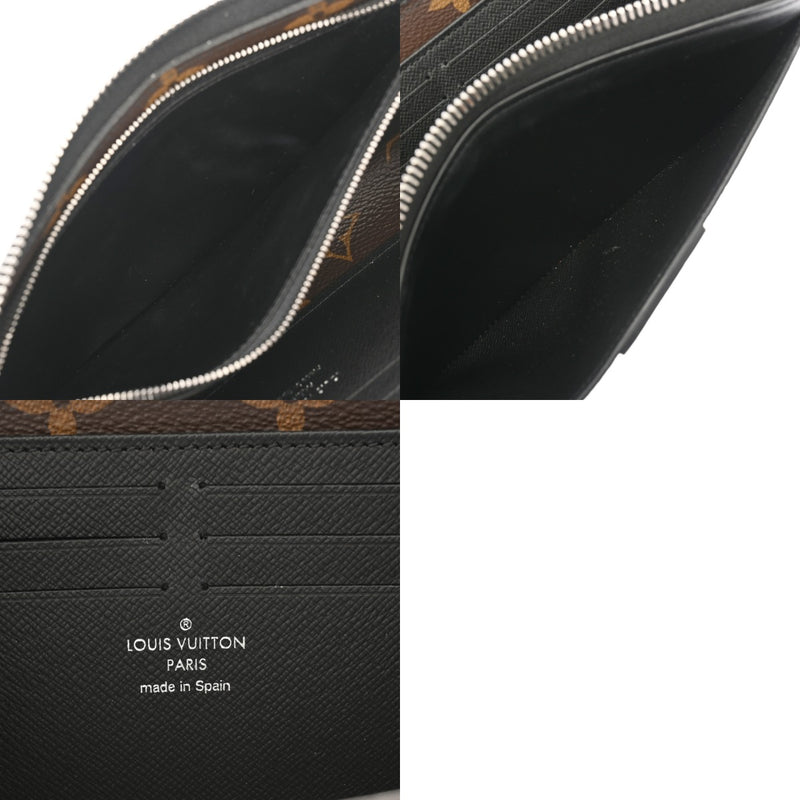 LOUIS VUITTON ルイヴィトン モノグラムマカサー ジッピードラゴンヌ ブラウン/ブラック M69407 メンズ モノグラムキャンバス 長財布 Aランク 中古 銀蔵