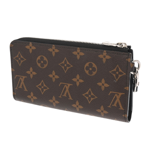 LOUIS VUITTON ルイヴィトン モノグラムマカサー ジッピードラゴンヌ ブラウン/ブラック M69407 メンズ モノグラムキャンバス 長財布 Aランク 中古 銀蔵