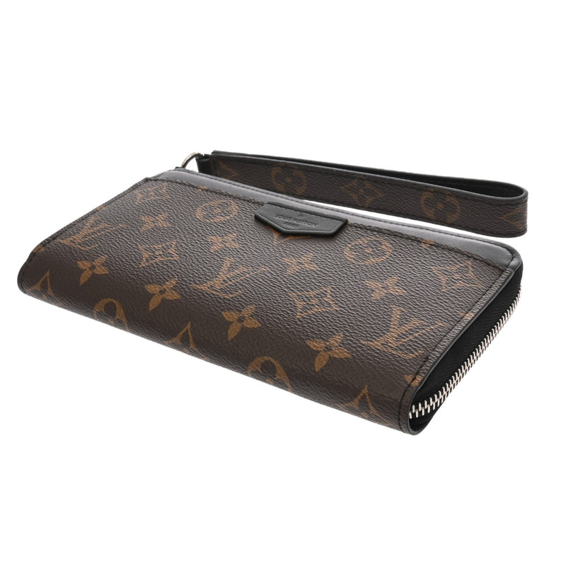 LOUIS VUITTON ルイヴィトン モノグラムマカサー ジッピードラゴンヌ ブラウン/ブラック M69407 メンズ モノグラムキャンバス 長財布 Aランク 中古 銀蔵