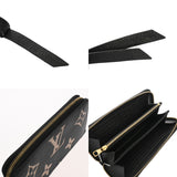 LOUIS VUITTON ルイヴィトン モノグラムアンプラント バイカラー ジッピーウォレット ブラック/ベージュ M80481 レディース レザー 長財布 ABランク 中古 銀蔵