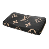 LOUIS VUITTON ルイヴィトン モノグラムアンプラント バイカラー ジッピーウォレット ブラック/ベージュ M80481 レディース レザー 長財布 ABランク 中古 銀蔵