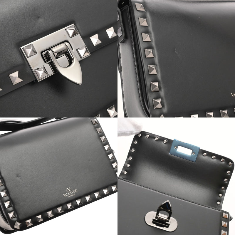 VALENTINO ヴァレンティノ ショルダーバッグ ブラック レディース レザー ショルダーバッグ Aランク 中古 銀蔵