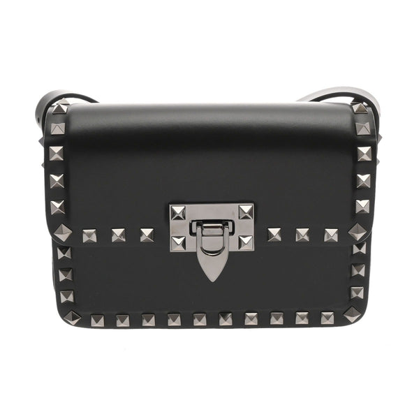 極美品 VALENTINO ヴァレンティノ ショルダーバッグ ブラック レザー ヴァレンティノ ショルダーバッグ ブラック レディース レザー