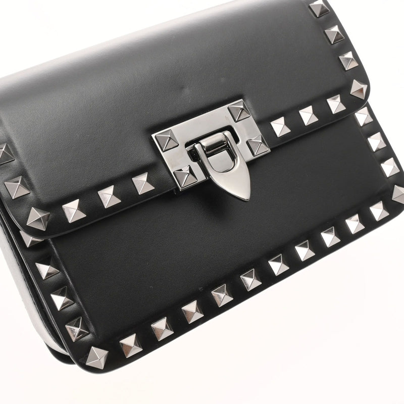 VALENTINO ヴァレンティノ ショルダーバッグ ブラック レディース レザー ショルダーバッグ Aランク 中古 銀蔵