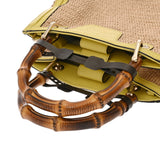 GUCCI グッチ バンブー トート 2WAYバッグ ベージュ/イエロー 336032 レディース ストロー レザー ハンドバッグ ABランク 中古 銀蔵