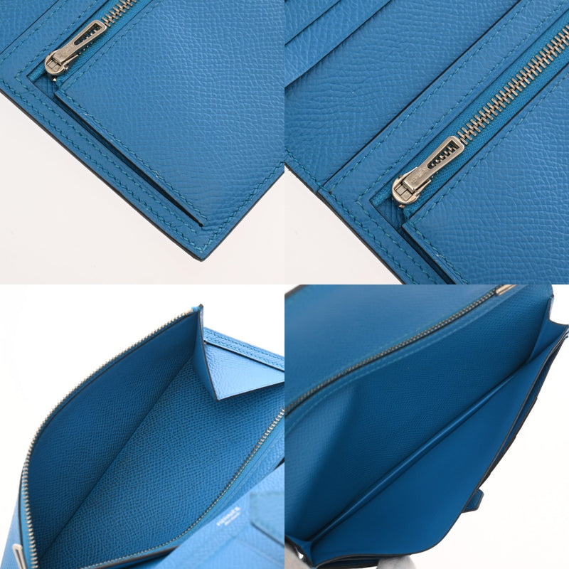 HERMES エルメス ベアンスフレ ブルーザンジバル A刻印(2017年頃) レディース ヴォーエプソン 長財布 ABランク 中古 銀蔵