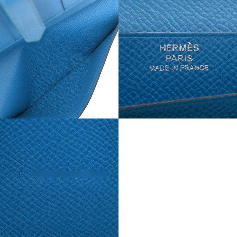 HERMES エルメス ベアンスフレ ブルーザンジバル A刻印(2017年頃) レディース ヴォーエプソン 長財布 ABランク 中古 銀蔵